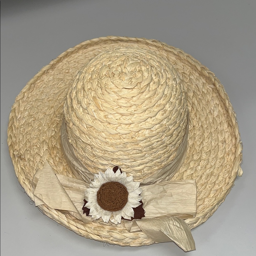 Betmar Cream Straw Hat with Floral Detail